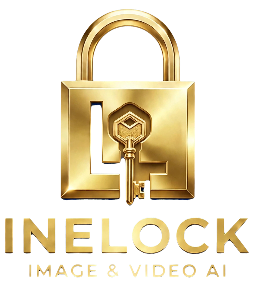 Official INELOCK — Image and Video AI gold logo