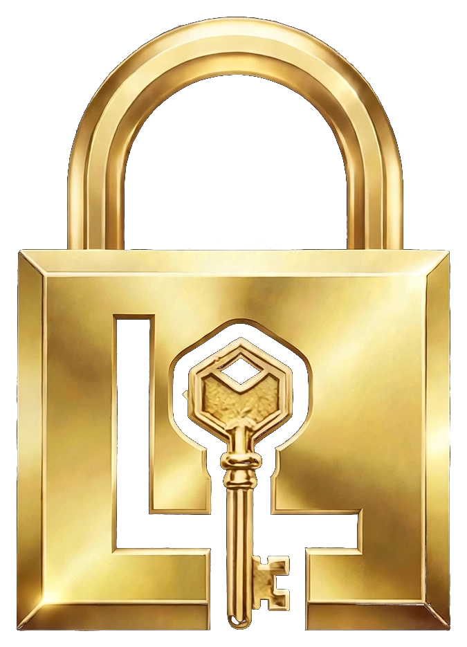 INELOCK original gold lock and key emblem